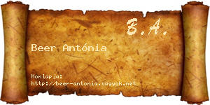Beer Antónia névjegykártya
